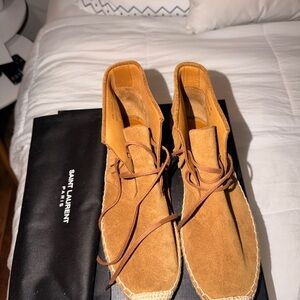 Yves Saint Laurent Tan Suede Chukka Boots